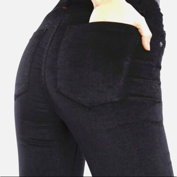 AO.LA by Alice + Olivia Black Velvet High Rise Skinny Pants - 30 - Picture 10 of 10